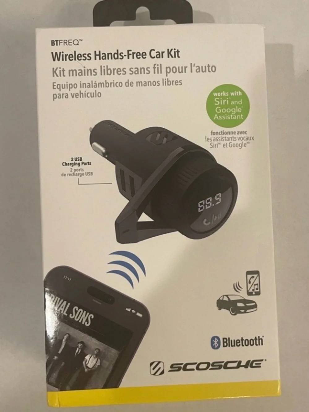 Scosche Bluetooth FM Transmitter Wireless Hands-Free Car Kit Dual USB Charger